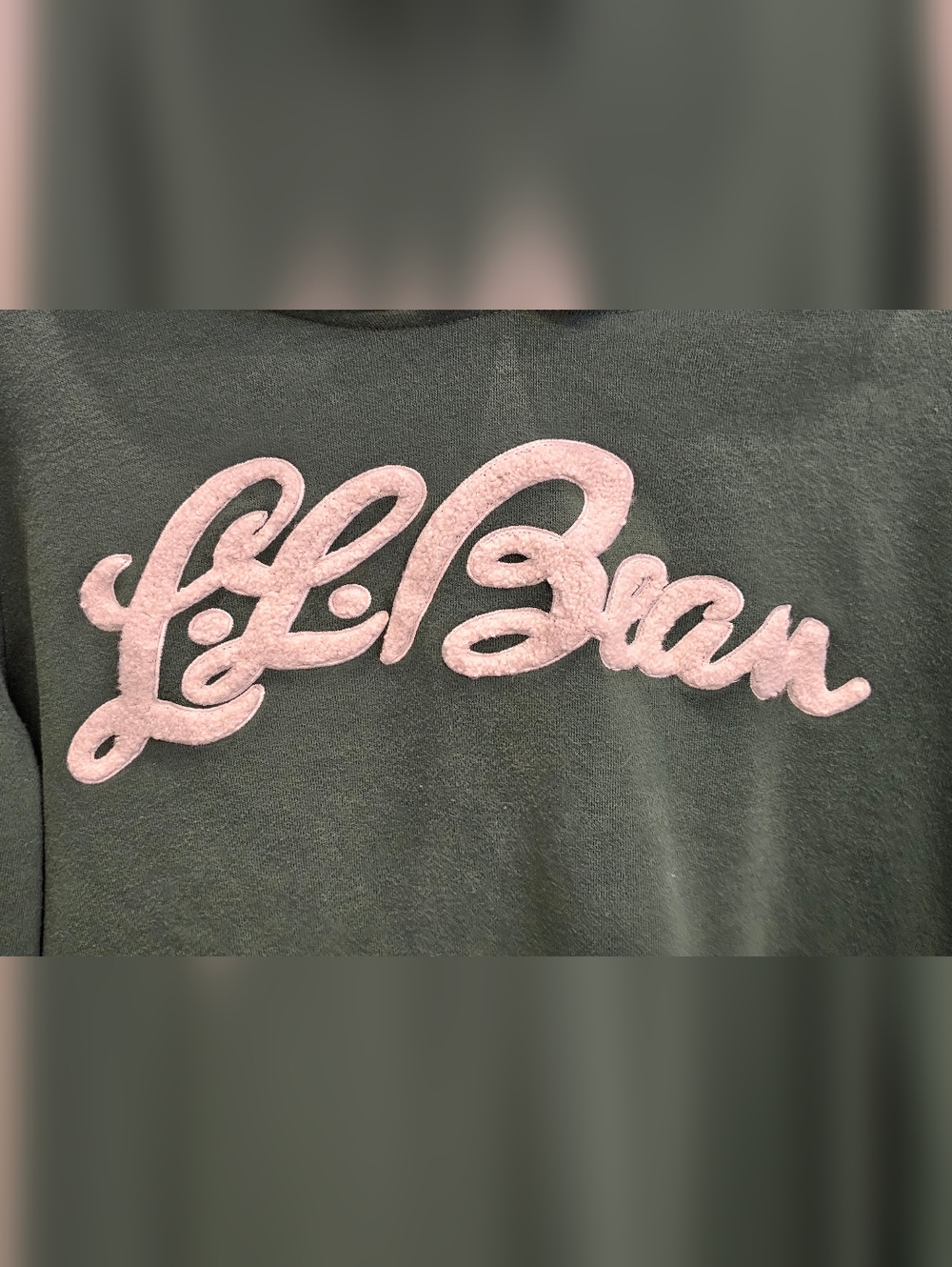 L.L. Bean Dark Green Hoodie with White Script - Picture 2 of 6